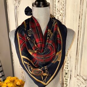 Gorgeous Elegant Navy and Red Scarf Square